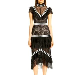 Alice and Olivia Annetta lace dress in black and white..Size 2